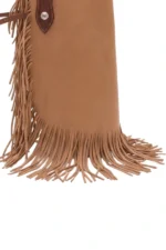 Canyon Heritage Leather Chink Chaps with Basketweave Yoke and Long Fringe View