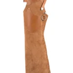 Canyon Tan Western Batwing Chaps with Leather Pocket and Side Lacing