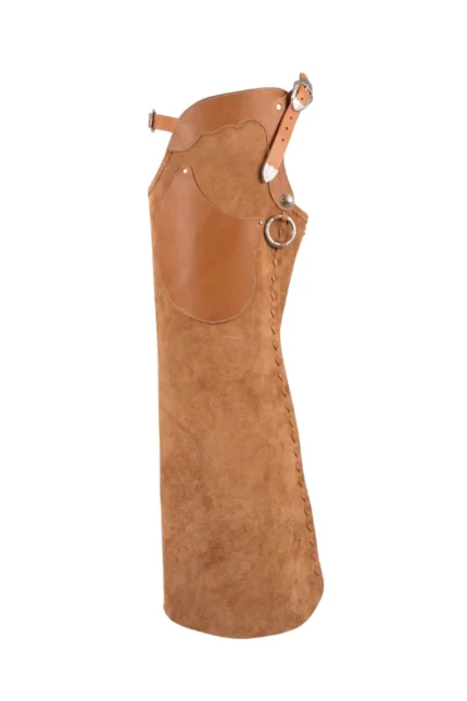 Canyon Tan Western Batwing Chaps with Leather Pocket and Side Lacing