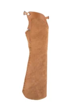 Canyon Tan Western Batwing Chaps with Leather Pocket and Side Lacing Side View