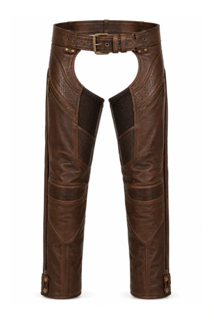 CanyonAir Heritage Unisex Brown Leather Motorcycle Chaps