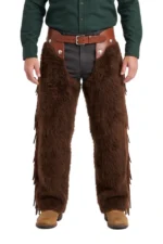Cedar Ridge Brown Woolies Chaps with Leather Lacing