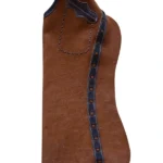 Chestnut Brown Leather Batwing Chaps with Black Trim