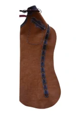 Chestnut Brown Leather Batwing Chaps with Black Trim