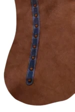 Chestnut Brown Leather Batwing Chaps with Black Trim Details View