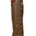Classic Brown Leather Shotgun Chaps