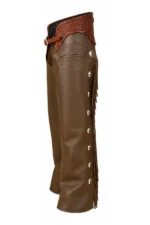 Classic Brown Leather Shotgun Chaps