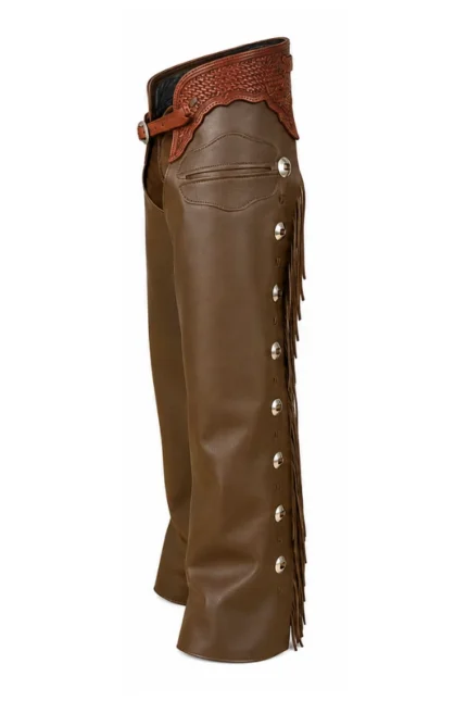 Classic Brown Leather Shotgun Chaps