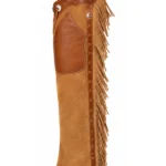 Classic Tan Suede Fringe Shotgun Chaps