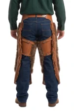 Copper Mesa Woolies Chinks with Adjustable Leather Straps Back View