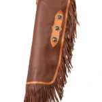 Copper Ridge Leather Chink Chaps with Floral Conchos and Fringe