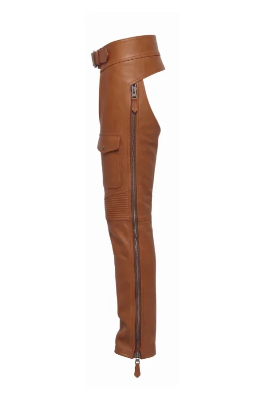 Copper Trail Expedition Big & Tall Leather Motorcycle Chaps Side View