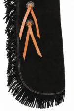 Coppercrest Black Youth Western Chaps with Fringe View