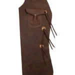 Dark Brown Suede Batwing Chaps with Western Pocket and Concho Ties