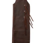 Dark Chocolate Brown Leather Batwing Chaps with Studded Trim