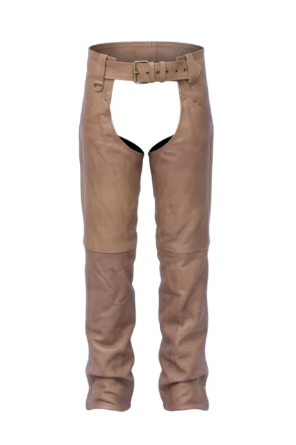 Desert Trail Distressed Brown Leather Motorcycle Chaps