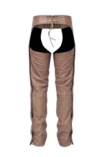 Desert Trail Distressed Brown Leather Motorcycle Chaps Back View