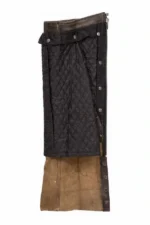 distressed brown winter leather motorcycle chaps quilted lining