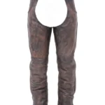 Dust Road Brown Leather Motorcycle Chaps