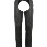 Flex Ride Black Leather Motorcycle Chaps