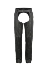 Flex Ride Black Leather Motorcycle Chaps