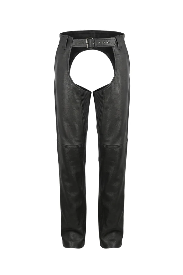 flex-ride-black-leather-motorcycle-chaps Flex Ride Black Leather Motorcycle Chaps