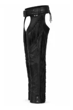 Frontier Fringe AirFlow Unisex Leather Motorcycle Chaps Side View