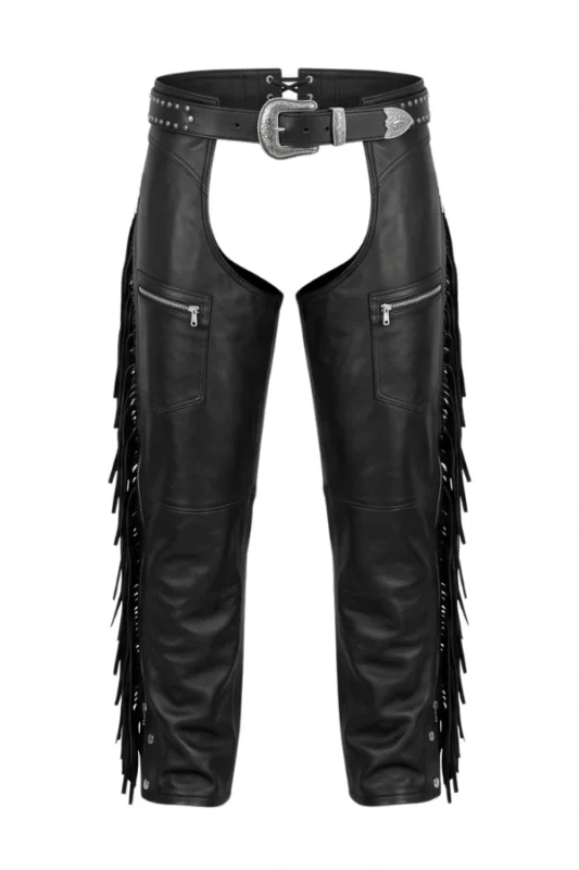 Frontier Legacy Big & Tall Fringe Leather Motorcycle Chaps
