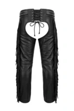 Frontier Legacy Big & Tall Fringe Leather Motorcycle Chaps Back View