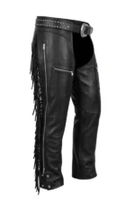 Frontier Legacy Big & Tall Fringe Leather Motorcycle Chaps Fringe Detail