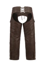 FrontierForge Heritage Big & Tall Leather Motorcycle Chaps Back View