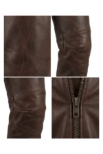 FrontierForge Heritage Big & Tall Leather Motorcycle Chaps Zip Detail
