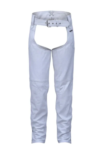 Frost Lace Women's White Leather Motorcycle Chaps