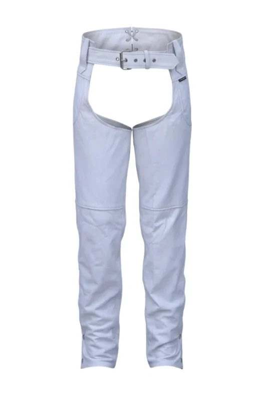 Frost Lace Women's White Leather Motorcycle Chaps
