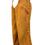 Golden Heritage Tooled Suede Shotgun Chaps