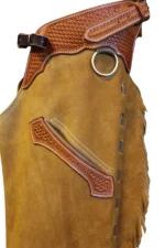 Golden Heritage Tooled Suede Shotgun Chaps Yoke View