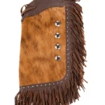 Golden Hide Youth Western Chaps with Brown Fringe