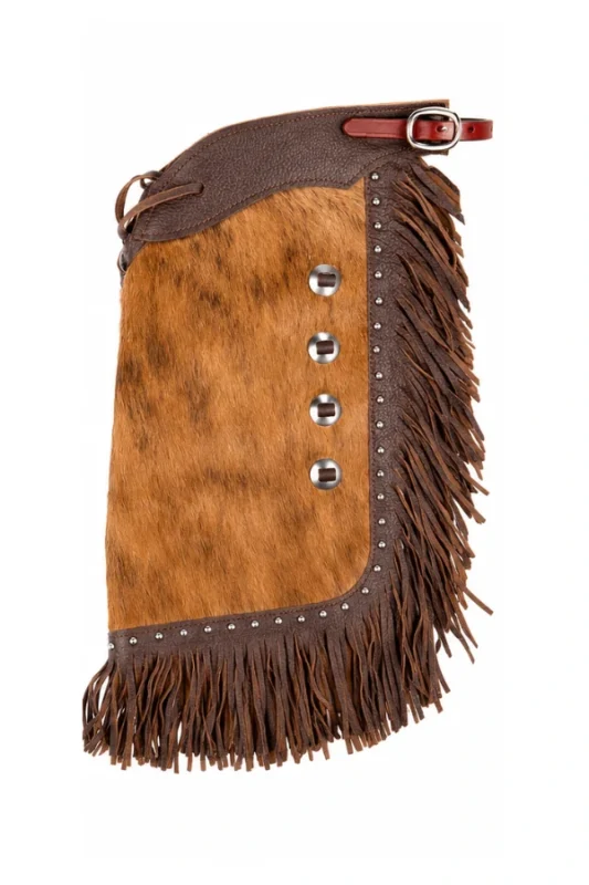 Golden Hide Youth Western Chaps with Brown Fringe