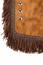 Golden Hide Youth Western Chaps with Brown Fringe View