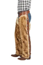 Golden Mesa Woolies Chaps with Hair-On Finish Side View