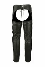 guardian black motorcycle leather chaps back