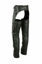 guardian black motorcycle leather chaps details