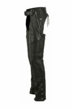guardian black motorcycle leather chaps side