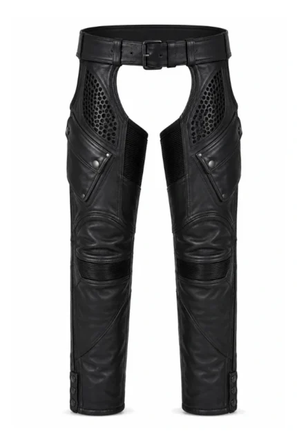 HexaVent Titan Unisex Leather Motorcycle Chaps