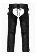 HexaVent Titan Unisex Leather Motorcycle Chaps Back View