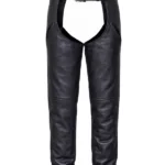 Highway Flex Black Leather Motorcycle Chaps