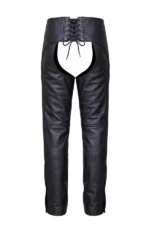 Highway Flex Black Leather Motorcycle Chaps Back View