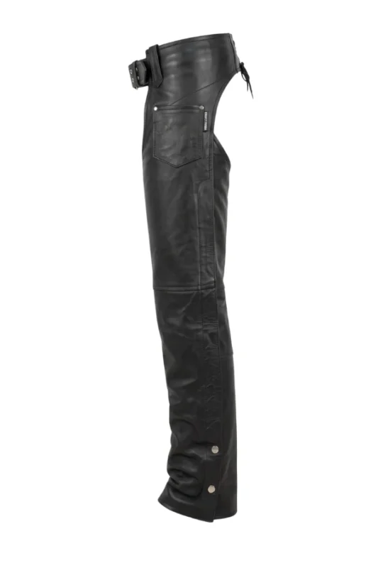 Iron Flex Leather Motorcycle Chaps Side View