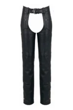 Iron Lace Women's Black Leather Motorcycle Chaps