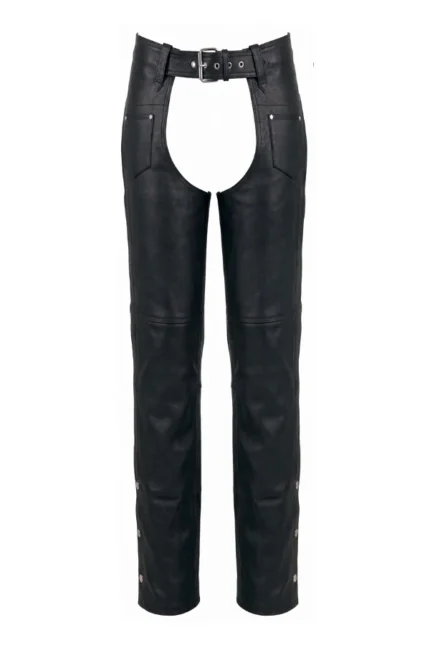 Iron Lace Women's Black Leather Motorcycle Chaps